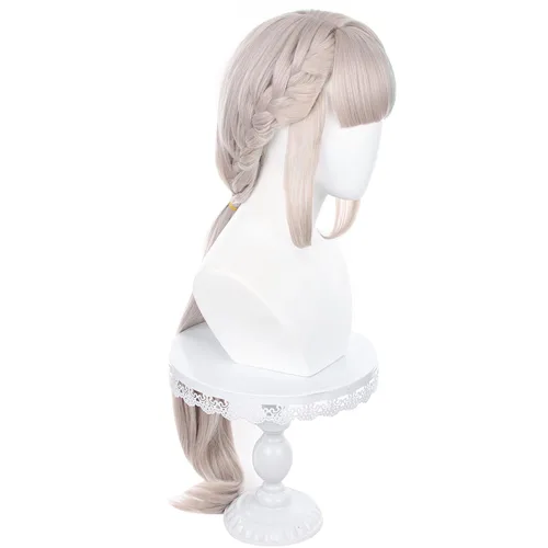 Vista 8 de Genshin Impact - Peluca de cosplay de anime con gorra de peluca gratis (Ayaka)