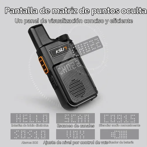 Vista 3 de KSUN Mini walkie talkies para adultos, radio bidireccional de mano UHF