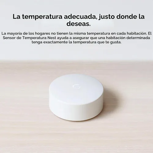 Vista 3 de Google Nest - Sensor de temperatura que funciona con el termostato de aprendizaje Nest y el termostato Nest E - Hogar inteligente, color blanco