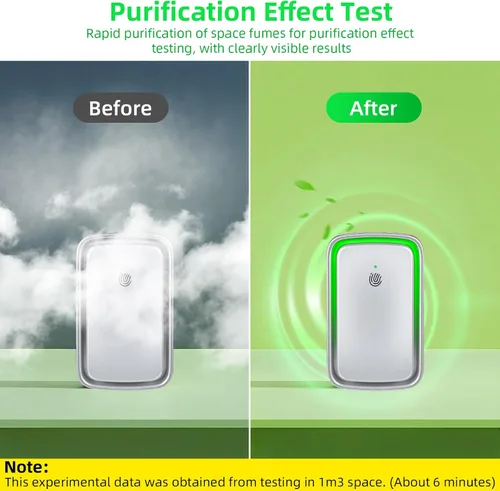 Vista 8 de Purificadores de aire enchufables mejorados, eliminador de olores para el hogar con generador de iones negativos, ionizadores de aire para ácaros