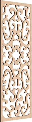 Vista 15 de 9 3/8 pulgadas de ancho x 24 3/8 pulgadas de alto x 1/4 de alto Smithfield paneles de pared de madera con calado, abedul