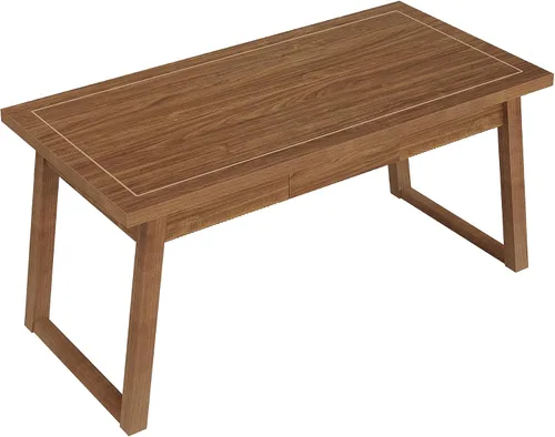 Vista 9 de Tribesigns Escritorio ejecutivo de oficina en casa: Escritorio de computadora de madera de 55 pulgadas con cajón, mesa de escritura moderna