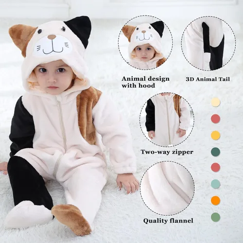 Vista 2 de TONWHAR Disfraz unisex de Halloween de animales para bebé y niño pequeño para otoño e invierno