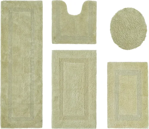 Vista 96 de Better Trends - Juego de 2 alfombras de baño 100% algodón, extra suaves, con borlas, de 17" x 24", alfombra de baño superabsorbente y reversible