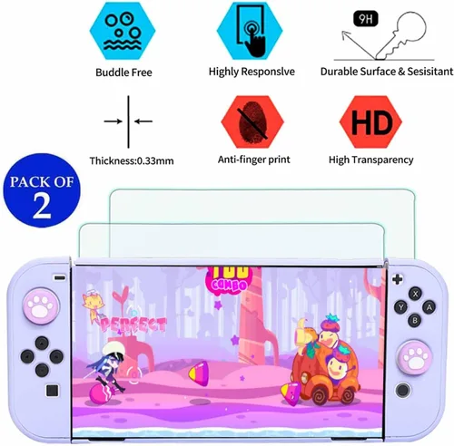 Vista 4 de Accessories Bundle for Nintendo Switch OLED - YOOWA girly Accessory Kit NS Oled Set with Carrying Case Protective Cover Screen Protector Game Card