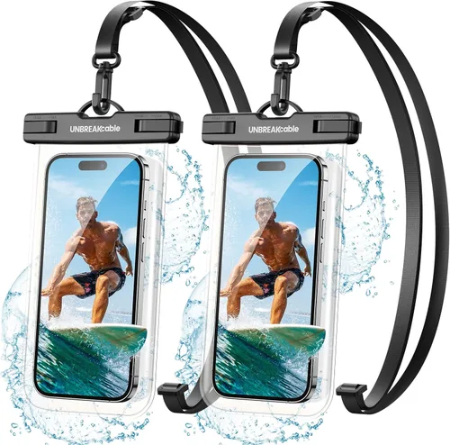 Vista 11 de UNBREAKcable Funda impermeable para teléfono, paquete de 2 fundas impermeables IPX8 para iPhone 17, 16, 15, 14, 13, 12 Pro Max, Samsung S25, S24