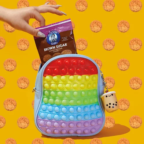 Vista 5 de Goodie Girl - Mini galletas de azúcar morena, galletas sin gluten para niños, paquetes de 100 calorías, sin maní, envueltas individualmente