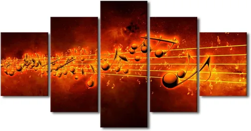 Vista 33 de Lienzo decorativo para pared, diseño de DJ Music Mixes the Track HD impreso en pinturas, 5 piezas de imágenes abstractas para sala de estar, obra