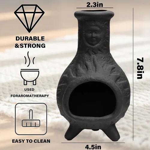 Vista 3 de MOUGIGI Soporte de Palo Santo Hecho a Mano y Quemador de Conos de Incienso - Elegante Accesorio para Limpias de Salvia con Capacidad para Rituales