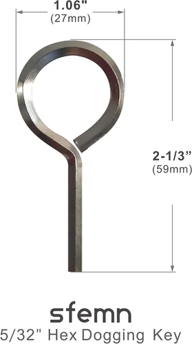 Vista 4 de Llave hexagonal de 5/32 pulgadas, llave Allen con bucle completo, llave de puerta Allen para dispositivos de salida de pánico de barra de empuje