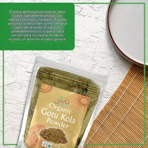 Vista 3 de Jiva Organics Gotu Kola Powder (Centella Asiatica) 7 onzas (7.05 oz) - Crudo, vegano, sin OMG