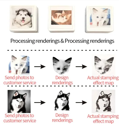 Vista 4 de Sellos personalizados para retratos de mascotas, sellos personalizados con nombre con foto, para gatos y perros, recuerdos, sellos personalizados