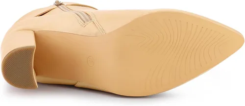 Vista 6 de Allegra K Botines de tacón decorativo con hebilla en punta para mujer