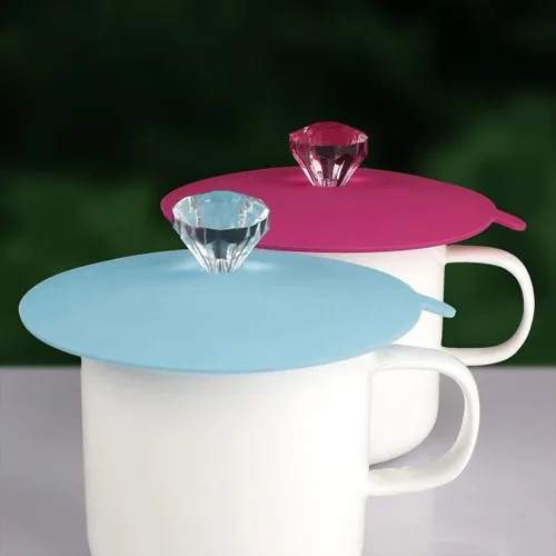 Vista 2 de IPHOX Juego de 6 fundas creativas para tazas, antipolvo, sello hermético, tapas de silicona de grado alimenticio