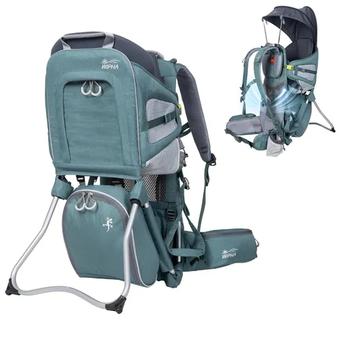 Vista 12 de WIPHA - Mochila portabebés con sombrilla, color negro Gris oscuro