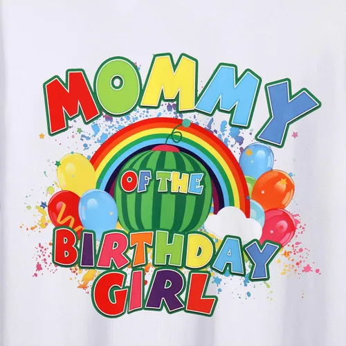 Vista 3 de Traje de cumpleaños a juego para la familia, para papá, mamá, melón, sandía, vaca, camiseta, pastel, ropa para sesión de fotos