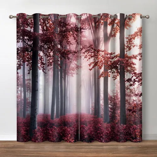 Vista 10 de Jekeno Cortinas opacas con palmeras oceánicas, playa, cielo, sol, decoración de paisaje marino para dormitorio, sala de estar, cortinas de ventana