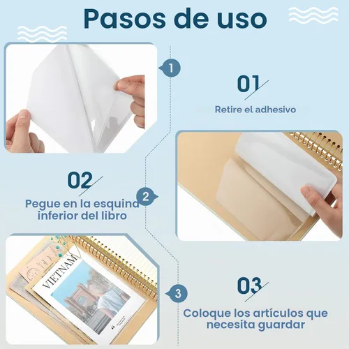 Vista 3 de Junkin 10 bolsillos adhesivos para planificadores autoadhesivos