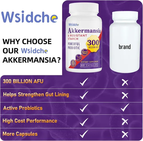 Vista 7 de 300 mil millones de probióticos AFU Akkermansia Suplemento para mujeres y hombres, Akkermansia Muciniphila para Akkermansia, digestivo, intestino