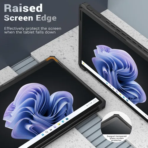 Vista 4 de MoKo Funda compatible con Microsoft Surface Pro 11, Surface Pro 10, Surface Pro 9 de 13 pulgadas, funda protectora resistente todo en uno con correa