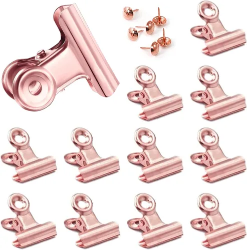Vista 20 de Pinzas Bulldog con agujero para pasador, clips de archivo de papel con resorte fuerte, clips de metal pequeños, abrazaderas de sellado para bolsas