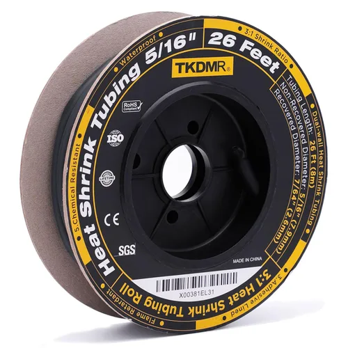 Vista 15 de TKDMR - Tubo termorretráctil de 26 pies y 1/4 pulgadas, relación 3:1, termorretráctil de grado marino, tubo adhesivo para aislamiento de cables