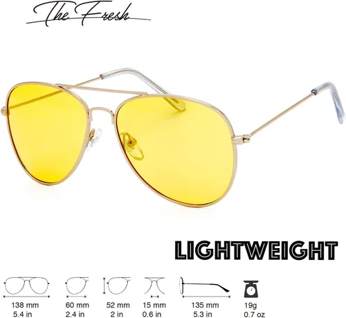 Vista 3 de The Fresh Hombres Mujeres Conducción Polarizada HD Visión Nocturna Conducción Gafas Anti-reflejo Lente Amarillo Marco Ultra Ligero