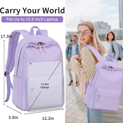 Vista 66 de LOIDOU Mochila para adolescentes y niñas, mochila escolar con lonchera y estuche para lápices, juego de bolsas escolares 3 en 1
