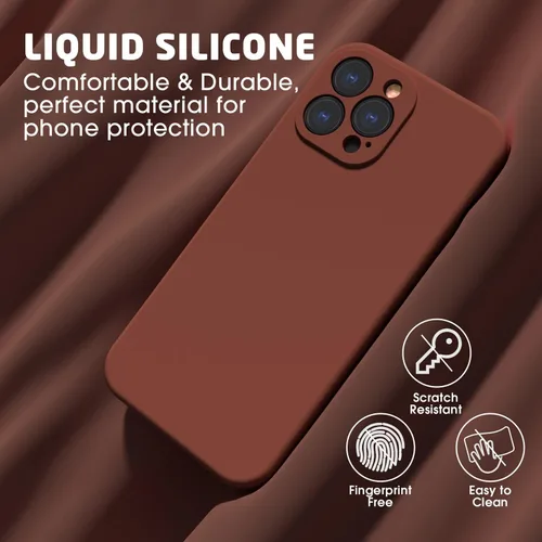 Vista 3 de Funda compatible con iPhone 13 Pro Max 2021, goma de gel de silicona líquida cobertura completa [con protección de cámara] Funda para iPhone 13 Pro