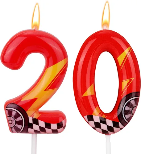 Vista 21 de SAVITA Vela de cumpleaños temática de coches de carreras (Número 5)