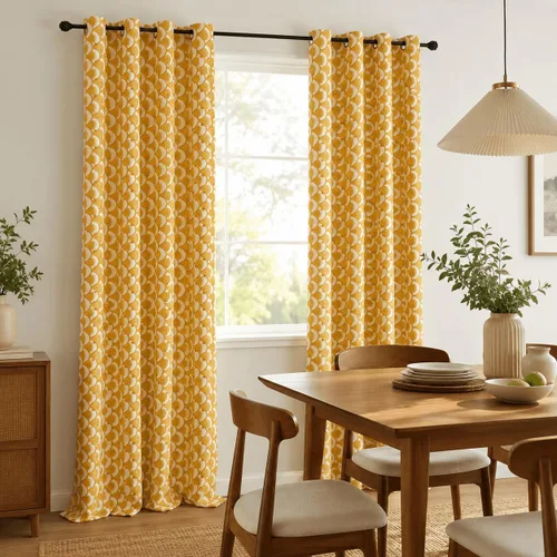Vista 3 de VOGOL - Cortinas Boho, cortinas de ventana con aislamiento térmico y ojales para dormitorio y sala de estar, juego de 2 paneles, 52 x 63 pulgadas