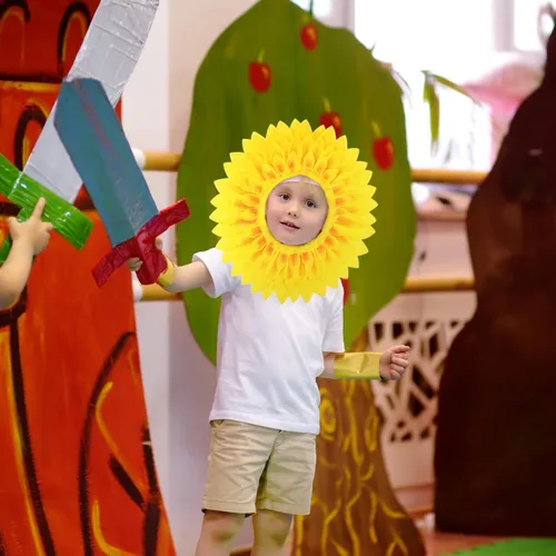 Vista 6 de SAFIGLE 3 piezas de sombreros de girasol para niños y adultos decoración de girasol, tela cómoda, fácil de llevar, perfecto para juegos deportivos