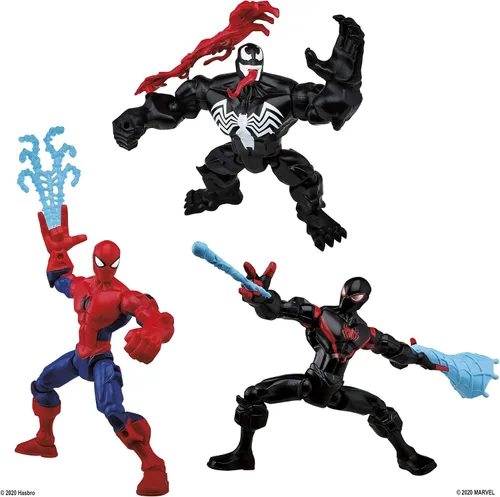 Vista 4 de Marvel Super Hero Mashers - Paquete de colección de telarañas con Spiderman, Venom y Miles Morales (exclusivo de Amazon)