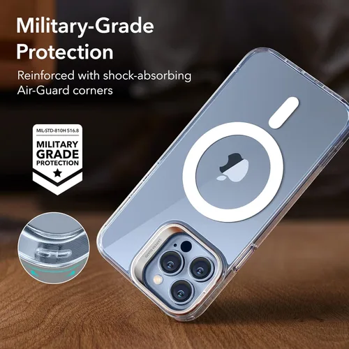 Vista 5 de ESR Funda para iPhone 13 Pro, compatible con MagSafe, protección de grado militar a prueba de golpes, soporte de anillo de cámara integrado, funda