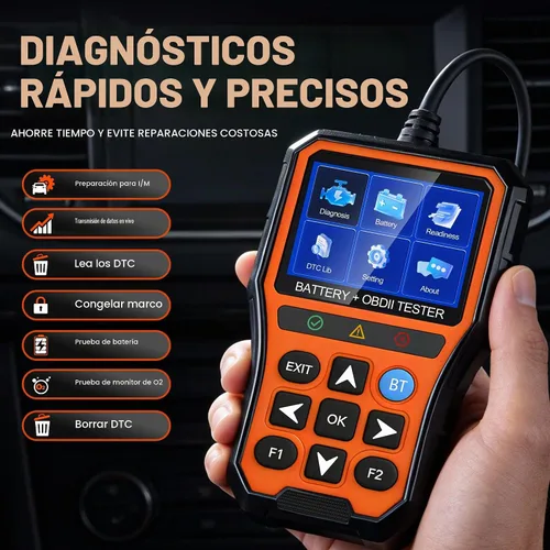 Vista 2 de 2-en-1 PRO OBD2 escáner herramienta de diagnóstico, lector de código
