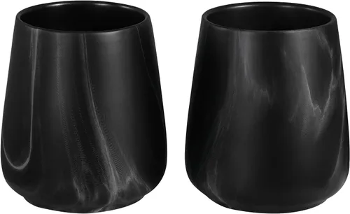 Vista 9 de Soporte Negro para Cepillos de Dientes para Baño - Soportes de Cerámica para Cepillos de Dientes, Soporte para Pasta de Dientes, Vaso Reutilizable
