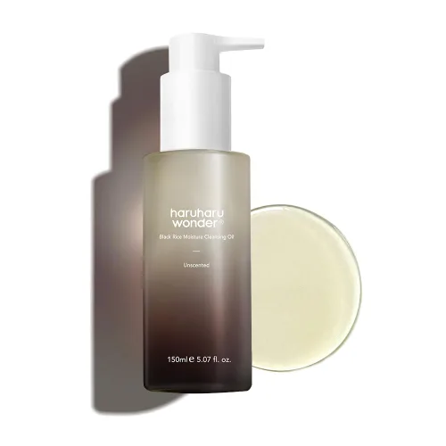 Vista 8 de HARUHARU Wonder Aceite limpiador hidratante de arroz negro, tamaño de viaje, doble limpieza, removedor de maquillaje diario, limpiador de aceite