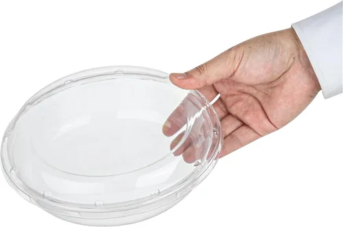 Vista 14 de Restaurantware Thermo Tek - Platos para servir de 7.5 x 2.4 pulgadas con tapas, 100 bandejas desechables para verduras, redondas para fiestas