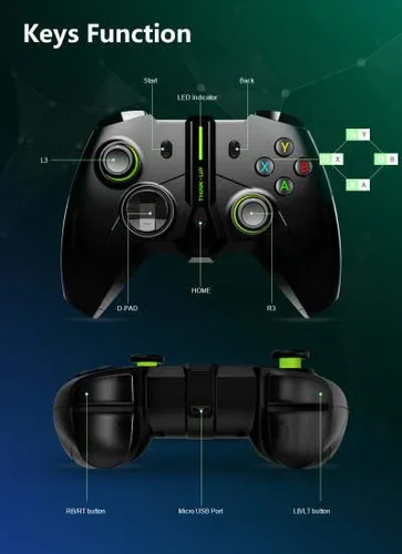 Vista 7 de CASTELW Wireless Controller Compatible with PCXbox OneOne SOne XOne Series XS with Built-in Dual Vibration6-Axis Motion Sensor, Enhanced Gamepad