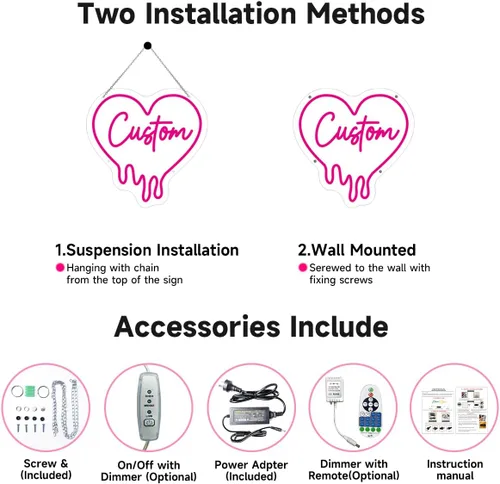 Vista 6 de HDJSIGN Letrero de neón personalizado para decoración de pared, letreros de luz de neón LED personalizables, luces de boda, dormitorio, hogar, sala