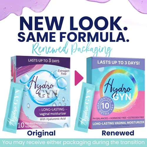 Vista 2 de Humectante Vaginal Hydro GYN De Larga Duración para la Sequedad y la Irritación Vaginal Ácido Hialurónico y Vitamina E Cuidado Femenino Libre