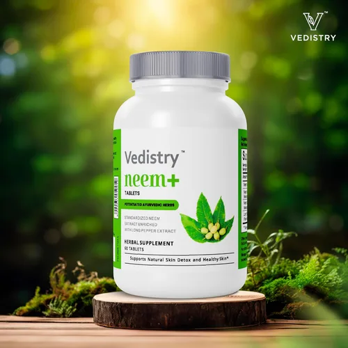 Vista 8 de Vedistry Suplementos de hojas de neem Tabletas de hojas de neem de 1100 mg que apoyan la piel clara, la desintoxicación y la salud inmunológica