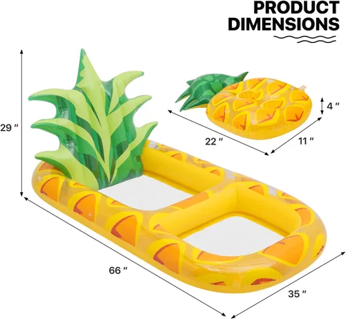 Vista 7 de MoNiBloom Flotadores inflables 2 en 1 para piscina para adultos, flotadores gigantes de piscina con portavasos desmontable, tumbona de agua
