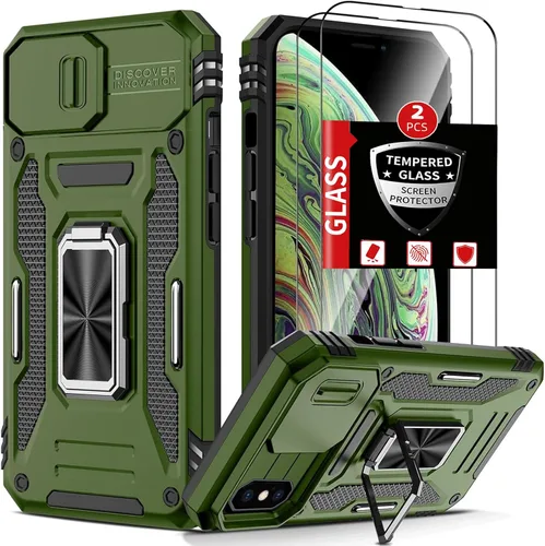 Vista 40 de Funda para iPhone 12 Pro Max con 2 protectores de pantalla, cubierta deslizante integrada para cámara para 12Pro Max, funda para teléfono