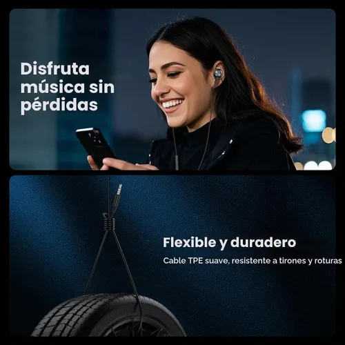 Vista 6 de MOSWAG Auriculares con cable con micrófono, auriculares intrauditivos