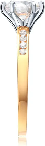 Vista 3 de Anillo de compromiso de boda de oro amarillo o blanco de 14 quilates