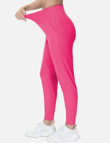 Vista 3 de Dragon Fit Pantalones deportivos para mujer con bolsillos, cintura alta, entrenamiento, yoga, pantalones de chándal cónicos, pantalones de descanso