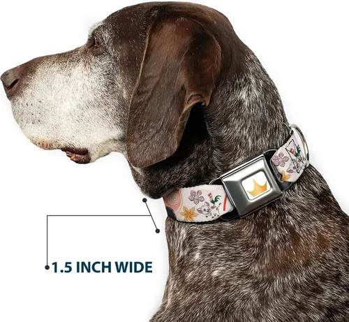 Vista 7 de Collar de perro con hebilla de cinturón de seguridad Moana con Pua y HEI HEI Sail Pose con Script Beige Naranja 9.5 a 13 pulgadas 1.0 pulgadas