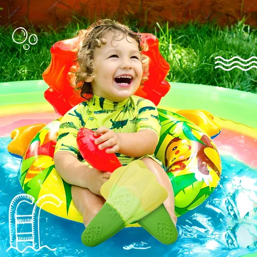 Vista 6 de Aletas de entrenamiento de natación para niños, cómodas aletas cortas de silicona para aletas de natación, tamaño de viaje para niños con bolsa