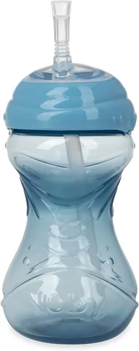 Vista 3 de Nuby Vaso de 3 Piezas Antiderrames de Fácil Agarre con Popote Flexible, Función Clik It Lock, Neutro, 10 Onzas